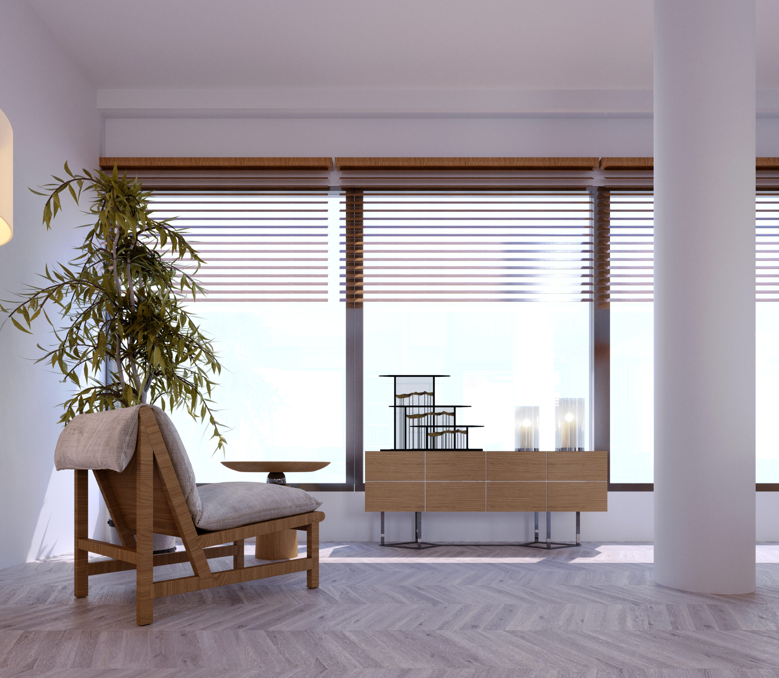 3d rendering,3d illustration, Interior Scene and  Mockup,interior render,scandinavian style living room with white walls.